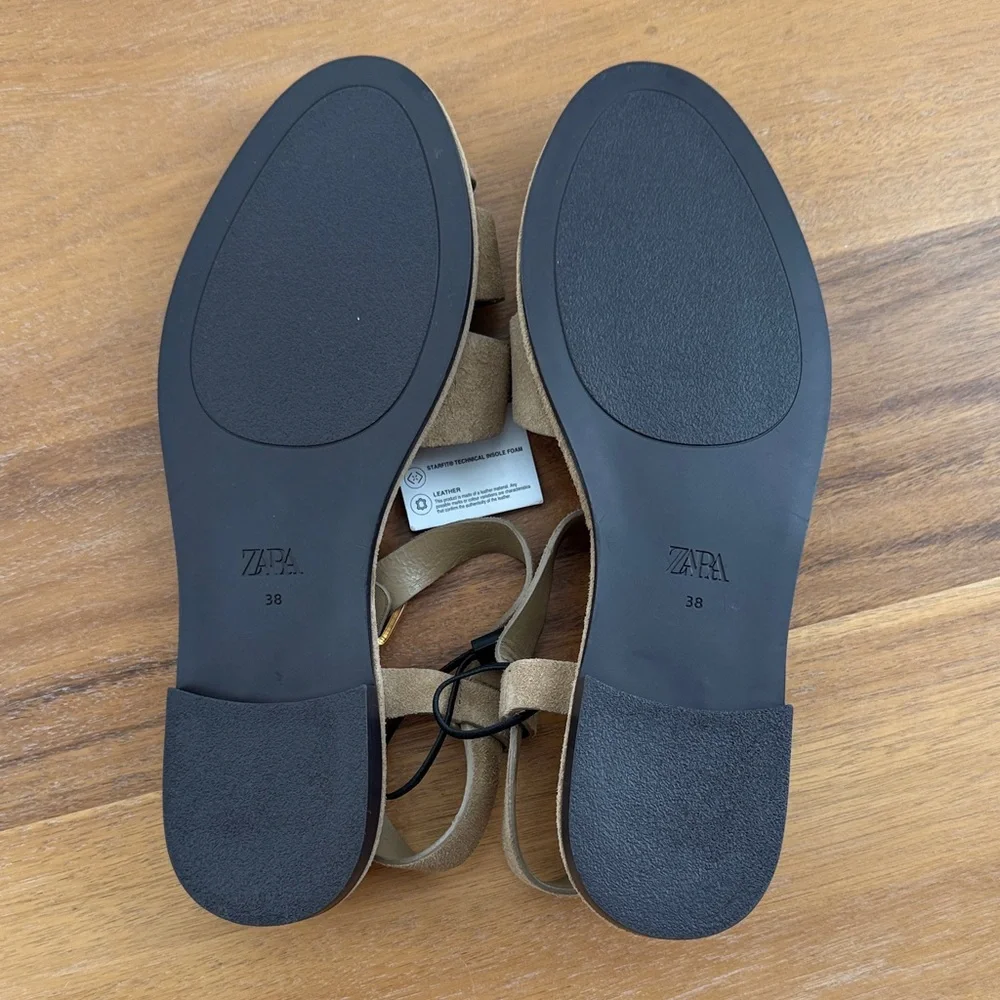 NWT Zara Suede Fisherman Sandals - Picture 3 of 4
